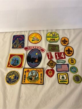 Boy Scouts Patch Collection - 22 pieces Assorted Yellow, Red, Blue, Green
